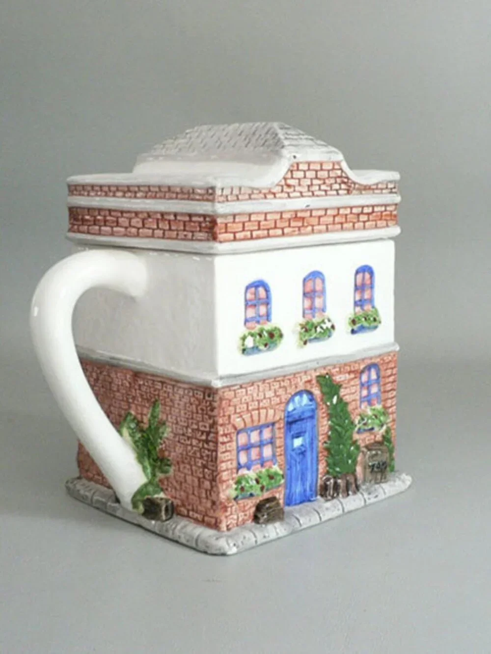 Toy Shop VINTAGE White/Multicolor Teapot w/Lid by Starite Industries, H-7